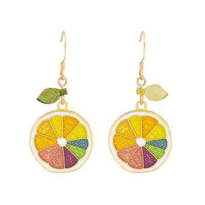 Original Fresh Lemon Statement Dangle Earrings