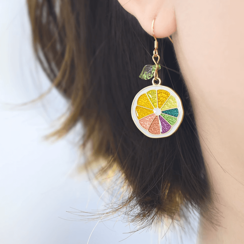 Original Fresh Lemon Statement Dangle Earrings