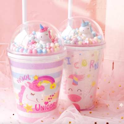 380ML BPA-Free Unicorn Double-Walled Temperature Insulated Straw Cup