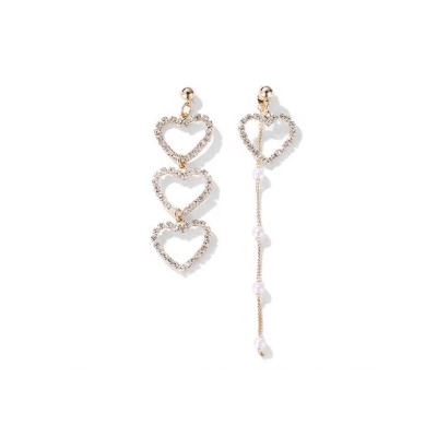 Original Korean-Style Asymmetrical Heart Earrings