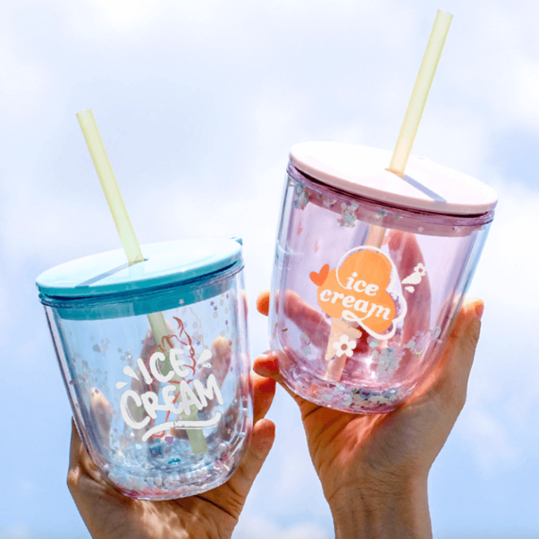 shop online in singapore for 435ML BPA-Free Double-Layer Insulated Bubble Straw Cup