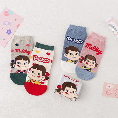 5 Pairs Cute Cartoon Pure Cotton Boat Socks