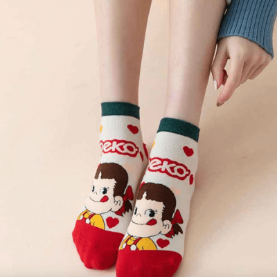 5 Pairs Cute Cartoon Pure Cotton Boat Socks