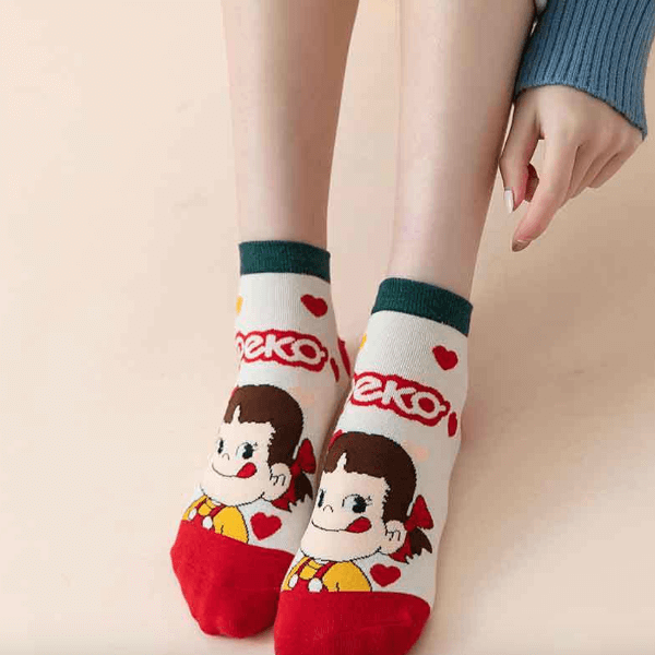 5 Pairs Cute Cartoon Pure Cotton Boat Socks