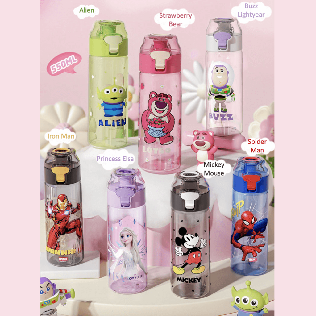 550ML Disney Authorized Auto-Lock BPA-Free Sports Water Bottle