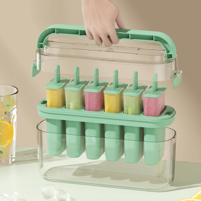 Portable 6-Grid Food-Grade DIY Popsicle Mold