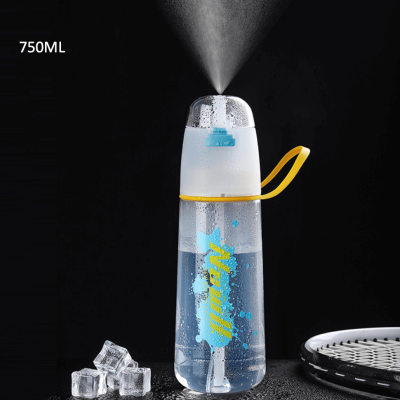 750ML Portable Dual-Use Sports Water Bottle with Spray Nozzle