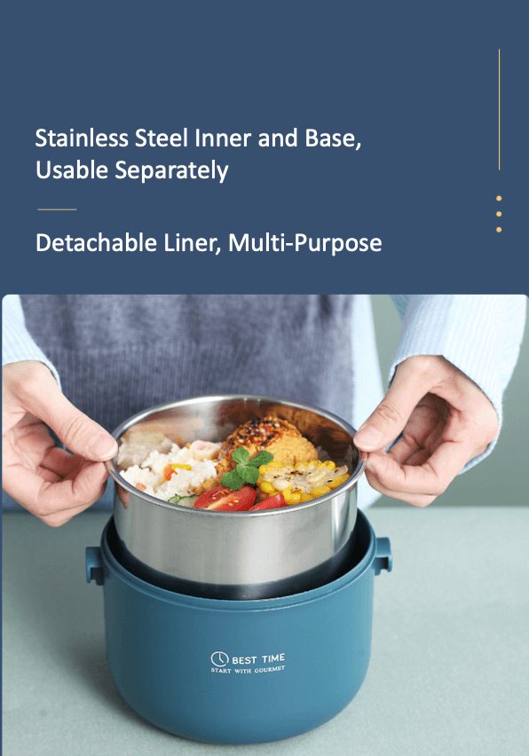 Microwaveable Lunch Box with Stainless Steel Inner Container