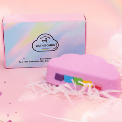 Rainbow Cloud Plant Essence Bath Bomb with Nice Pack