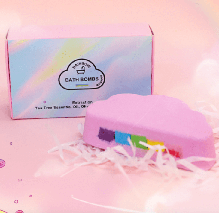 Rainbow Cloud Plant Essence Bath Bomb with Nice Pack