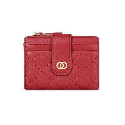 Classic Chanel-Style Zip Purse for Money, Coins & Cards