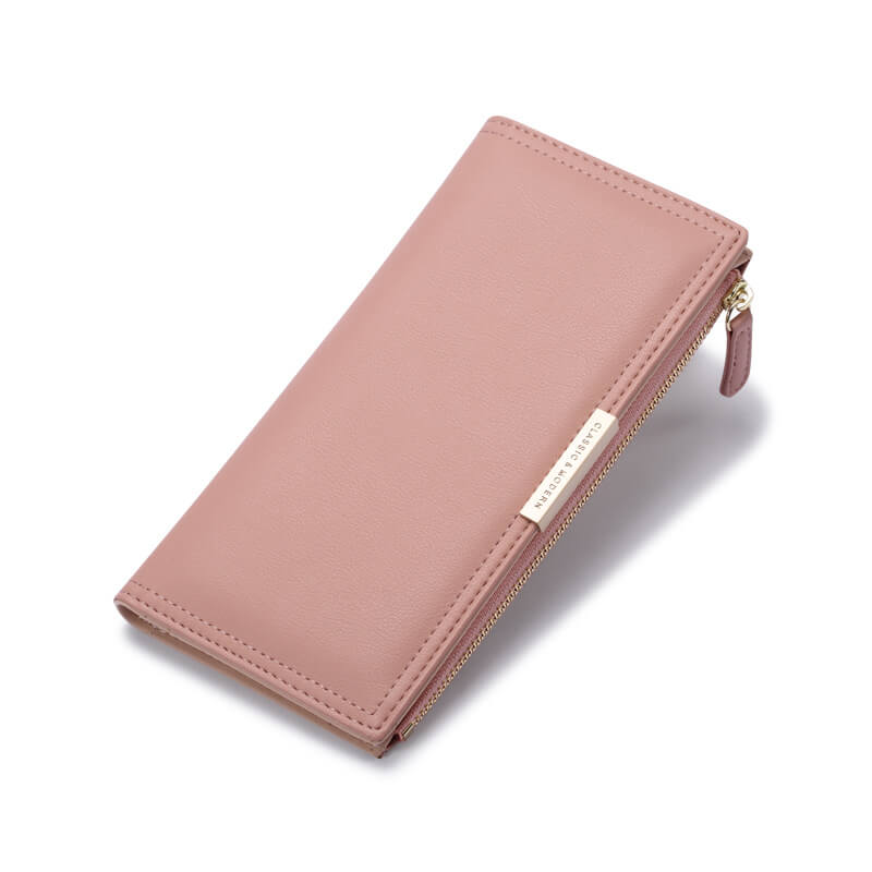 Korean Women’s Leather Long Wallet with Multi-Card Holder